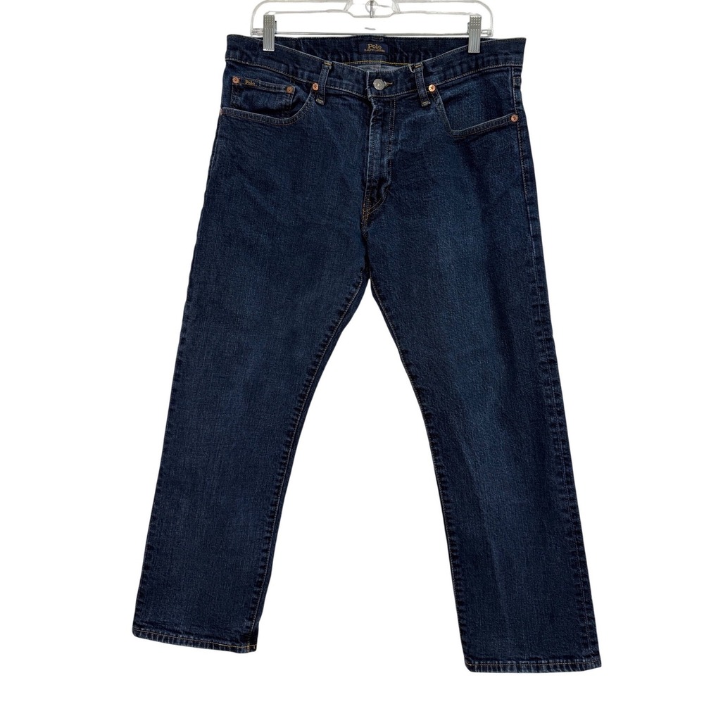 Polo Ralph Lauren Mens Classic Fit Jeans 35x30 Dark Wash Stretch Denim